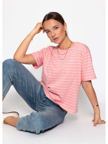 SASSYCLASSY T-Shirt mit schmalen Streifen in Rosa