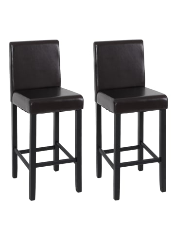 MCW 2er-Set Barhocker Vicenza, Braun, dunkle Beine