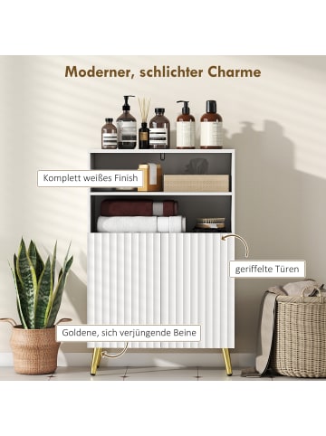 HOMCOM Badezimmerschrank-60L x 31,8B x 93H cm-Weiß