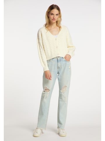 DreiMaster Damen Strickjacke in Wollweiss