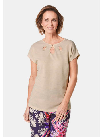 GOLDNER Kurzgröße:  Shirt Elegantes Shirt mit feinen Glanzgarnen in sand