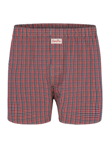 Sugar Pine Boxershorts Checks 1902 in Rot / Blau