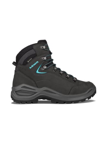 LOWA SHOES "Renegade Evo GTX Mid" in asphalt/türkis