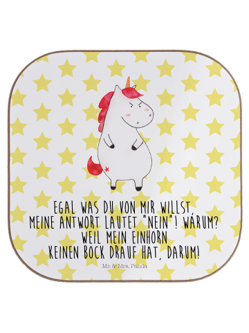 Mr. & Mrs. Panda Untersetzer Einhorn Wut mit Spruch in Weiß