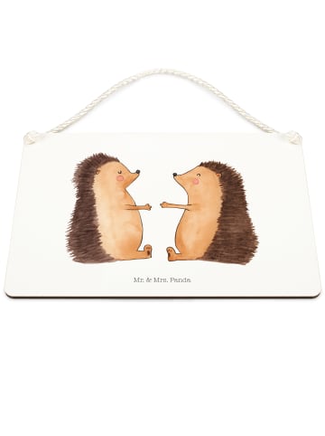Mr. & Mrs. Panda Deko Schild Igel Liebe ohne Spruch in Weiß