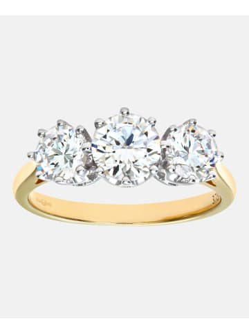 Diamant L'éternel Trilogie-Ring aus 375 Gelbgold mit Zirkonia
