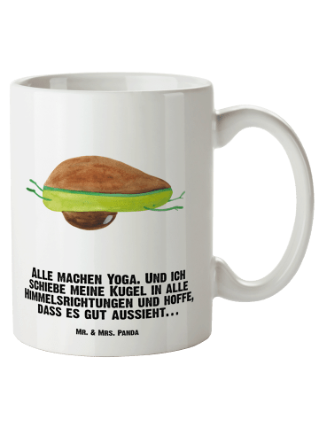 Mr. & Mrs. Panda Kaffeetasse Avocado Yoga mit Spruch in Weiß