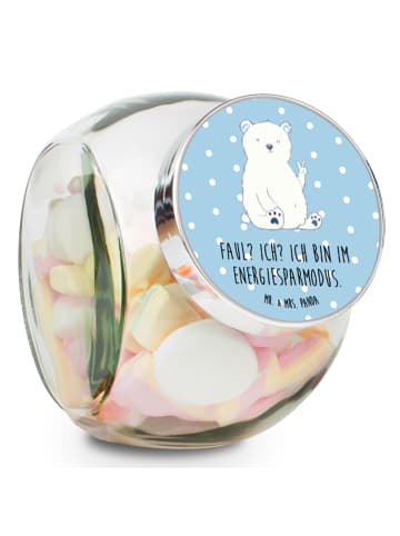 Mr. & Mrs. Panda Frischhaltedose Eisbär Faul mit Spruch in Blau Pastell