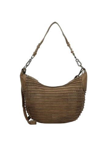 FREDs BRUDER Riffel Flowow Schultertasche Leder 43 cm in olive