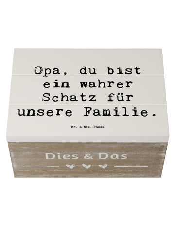 Mr. & Mrs. Panda Holzkiste Spruch Opa Schatz mit Spruch in Weiß