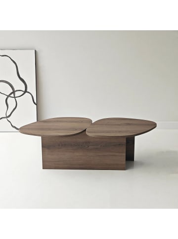 CALICOSY Couchtisch CÉLESTE in Nussbaum - (W) 125 x (H) 38 x (L) 60 cm