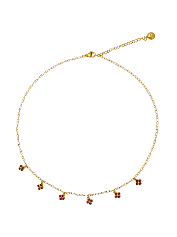 ANELY Edelstahl Blumen-Choker Halskette in Rot