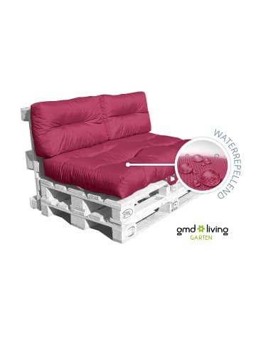 GMD Living Outdoor Palettenkissen Set MONSUN, wasserfest, Farbe Beere 