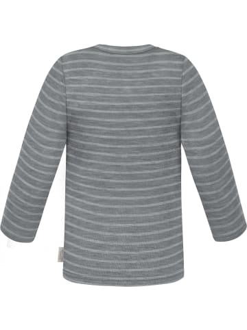Normani Outdoor Sports Baby Merino Longsleeve Taupo in Grau gestreift