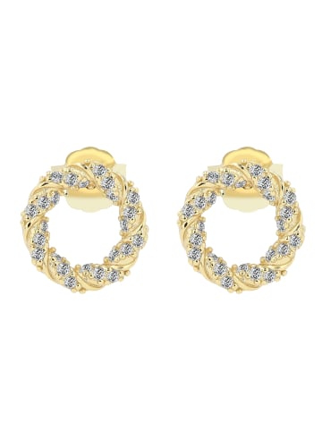 Adeliás Damen Ohrringe – Ohrstecker aus 925 Silber in gold