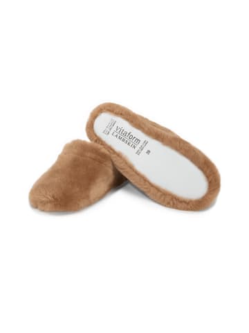 VITAFORM Lammfell Hausschuhe in camel