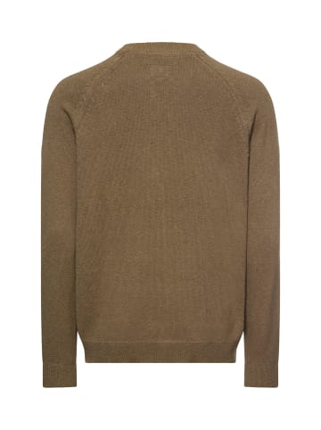 Camel Active Strickpullover mit Rundhalsausschnitt in Olivgrün