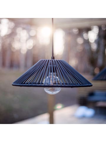 STAR Trading Lampenschirm Vide, Rattan, Schwarz, E27, Außenbereich, ⌀ 38 cm
