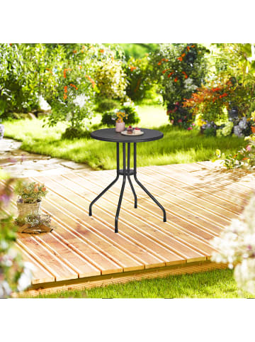relaxdays Gartentisch in Schwarz - (H)73 x Ø 60 cm