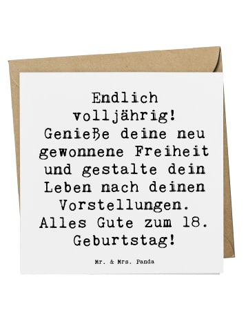 Mr. & Mrs. Panda Deluxe Karte Spruch 18. Geburtstag Freiheit mit... in Weiß