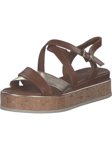 Marco Tozzi Keilsandaletten in cognac comb