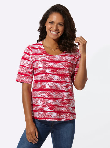 WITT WEIDEN Kurzarmshirt in rot-weiß-bedruckt