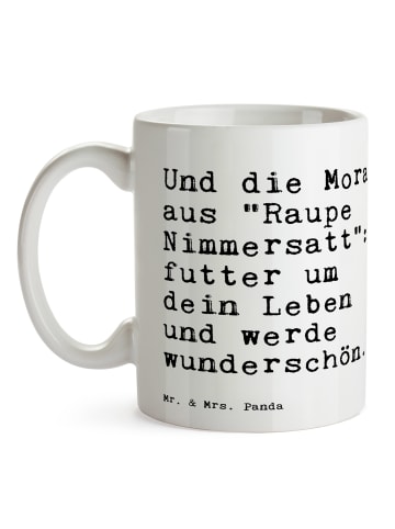 Mr. & Mrs. Panda Tasse Und die Moral aus... mit Spruch in Weiß