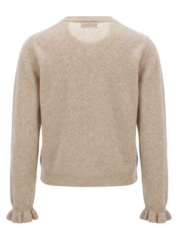 Zero  Strick-Cardigan mit Rüschen in Light Beige Melange
