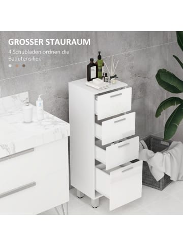 Kleankin Badezimmerschrank-30L x 30B x 93H cm-Weiß