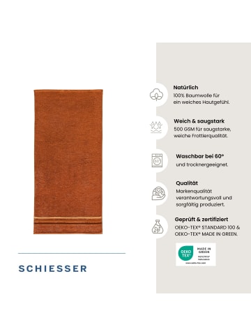 Schiesser Duschtuchset Skyline Color 2-teilig in Terrakotta