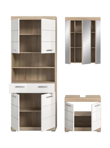 ebuy24 Badmöbelset Lambada Weiß 149 x 34 cm