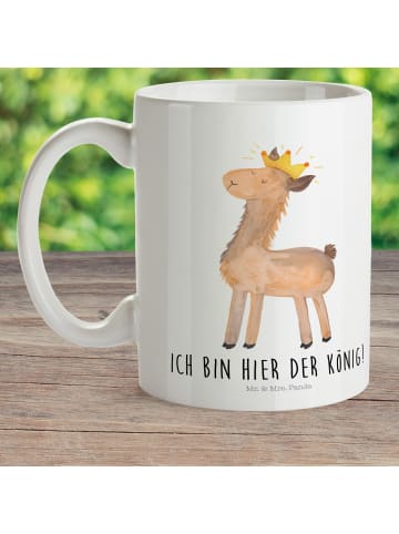 Mr. & Mrs. Panda Kindertasse Lama König mit Spruch in Weiß