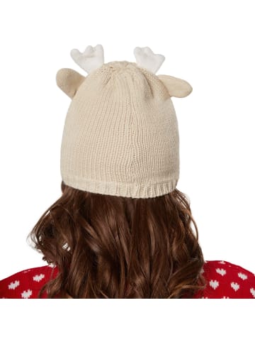 tectake Gestrickte Weihnachtsmütze in Beige, beige