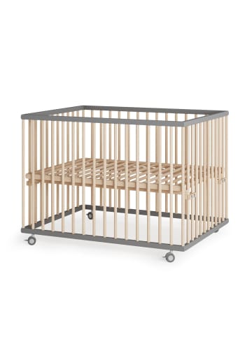 Sämann Sämann Laufgitter mit Lattenrost - grau/natur - Premium Kollektion