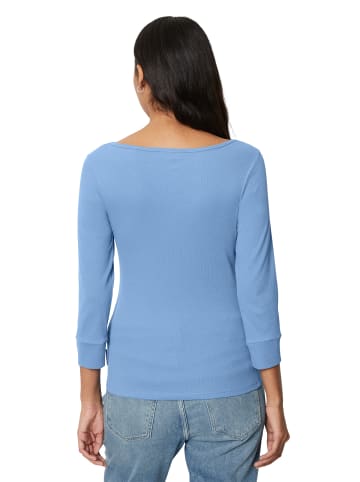 Marc O'Polo DENIM Ripp-T-Shirt mit 3/4-Ärmeln in cornflower blue