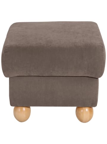 58 aufm Kessel HOCKER Kasha Bezug Veloursstoff Buche natur / sahara