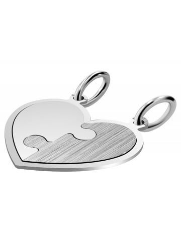 Adeliás Damen Anhänger Herz aus 925 Silber in silber