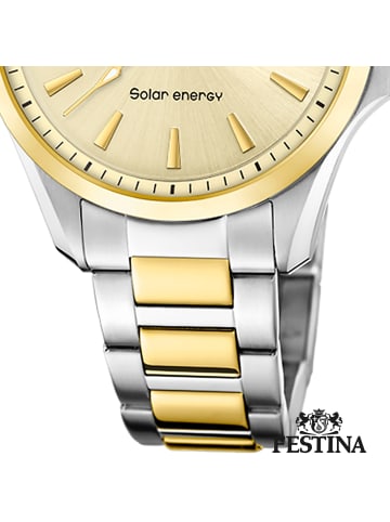 Festina Analog-Solaruhr Festina Solar Energy silber, gold mittel (ca. 34mm)