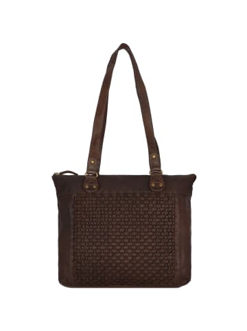 Greenland Nature Femi & Nine Schultertasche Leder 35 cm grey