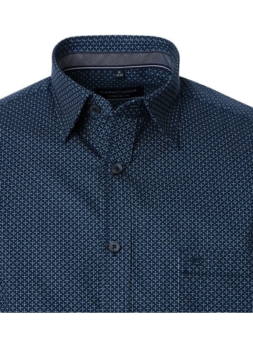 CASAMODA Knopfleisten Langarmshirt für Herren in blau