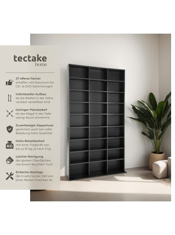 tectake Medienregal Christel in Holzoptik 180x102x23,5cm