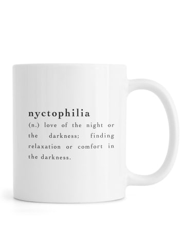 Juniqe Tasse "Nyctophilia" in Schwarz & Weiß