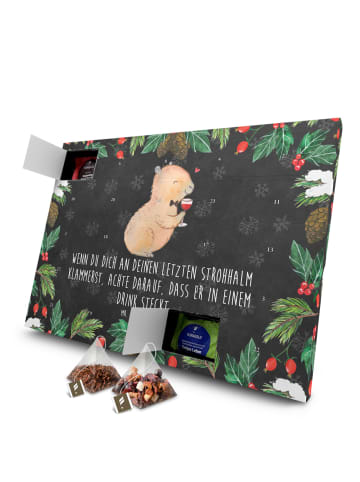 Mr. & Mrs. Panda Tee Adventskalender Capybara Wein mit Spruch in Kreidetafel