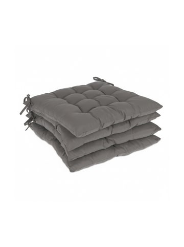 relaxdays 4x Stuhlkissen in Grau - 38 x 38 cm