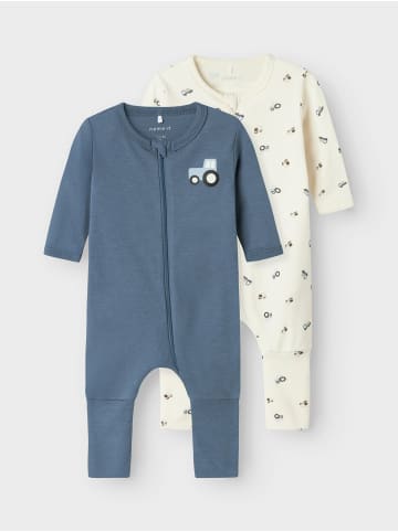 name it 2er Pack Schlafstrampler NBMNIGHTSUIT JET TRACTOR in jet stream