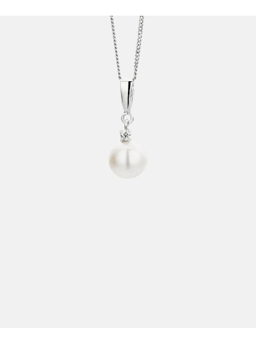 Diamant L'éternel Halskette mit Anhänger aus 375 Weißgold mit Diamant mit Perle