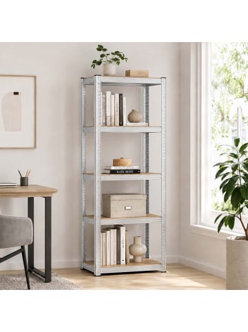 relaxdays Schwerlastregal in Silber - (B)60 x (H)200 x (T)60 cm