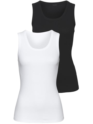 Vivance by Lascana Tanktop in schwarz, weiß