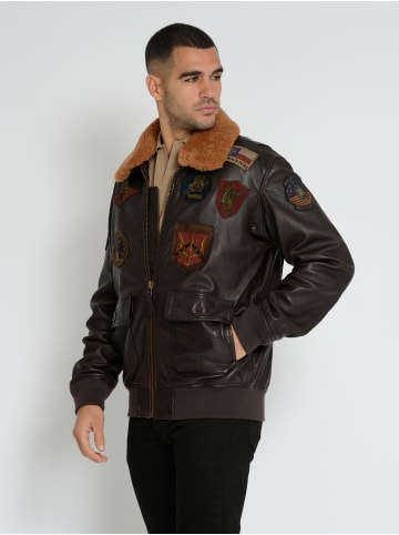 TOP GUN Lederjacke TG2023004 in braun