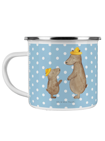 Mr. & Mrs. Panda Motivtasse Bären mit Hut ohne Spruch in Blau Pastell